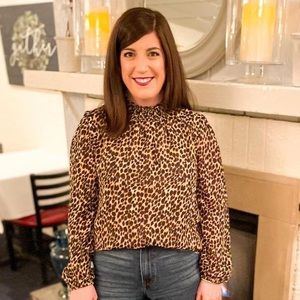 J.Crew Factory leopard blouse. Perfect for Mob Wife era!